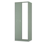 San Jose Ready Assembled Contemporary Green Tall Double Wardrobe With 1 Mirror Door (H)1960mm (W)740mm (D)520mm