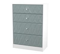Ready Assembled 2 U Memphis 4 Drawer Deep Chest (Ready Assembled) in Duck Egg Blue | Size: Medium Ready Assembled 2 U Duck Egg Blue Medium