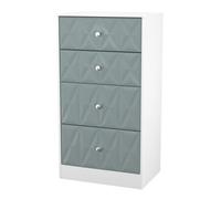 San Jose Ready Assembled Matt Duck Egg Blue & White 4 Drawer Deep Chest (H)1063mm (W)746mm (D)395mm