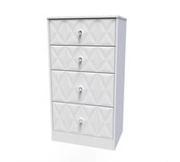 San Jose Ready Assembled Matt White 4 Drawer Deep Chest (H)1063mm (W)746mm (D)395mm
