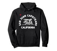 San Juan Capistrano California Beach Flag Bear Surf Vintage Pullover Hoodie