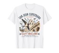 San Juan Capistrano California - Vintage Cliff Swallows Bird T-Shirt