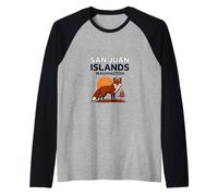 San Juan Islands Washington Sunset Sailboat Raglan Baseball Tee