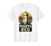 San Juan Puerto Rico, Vintage Sunset and Palm Tree Design T-Shirt