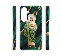 San Judas Green Marble Phone Case - Mexican Style Design, Shockproof Protective Cover for Samsung Galaxy