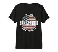 San Leandro California, Vintage American Flag Premium T-Shirt