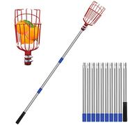 SAN LIKE Apple Picker with Telescopic Handle 4 m, Fruit Picker Telescopic Gripper Made of Steel, Cherry Picker Pear Picker Fruit Picker with Basket Fruit Picker Outdoor Pick Tool for Apple Orange