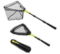 SAN LIKE Fishing Net Fish Landing Net, Foldable Collapsible Telescopic Fishing Nets with Long Handle, Fish Nets for Kids Adults in Saltwater Freshwater, Rubber Net & Fiberglass Poles,43 inch