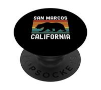 San Marcos California USA Flag Vintage Cali Bear San Diego PopSockets Adhesive PopGrip