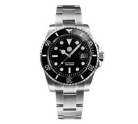 San Martin Men Watch SN0017G-D, 40 mm 20 Bar Diver Watch PT5000 Automatic Mechanical Luxury Diving Waterproof Wrist Watch, Black / ST2130