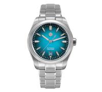 San Martin Men's Watch SN0144 Automatic Movement 9015 Sapphire Crystal 10 Bar Diving Watch for Men Blue Dial, blue, 36mm, Bracelet