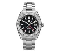 San Martin MOP Dial Luxury Men's Business Dress Watches NH34 GMT Automatic Mechanical Sapphire Luminous Wristwatch, V 2, Classic