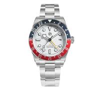 San Martin Rose Gold Classic Retro Men's Watch Luxury Sapphire NH34 GMT Automatic Mechanical Waterproof Watch, V 2, Bracelet