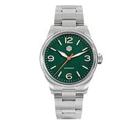 San Martin SN0033G2 38.5mm Retro Men Pilot Watch Original Design Carved Coin Bezel YN55 Automatic Mechanical Wristwatches, green