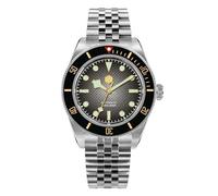 San Martin SN0128G Automatic Watch 40mm Sapphire Crystal Dive Watches for Men 316L Stainless Steel 200M Water Resistant, Grey Dial