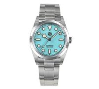 San Martin Vintage 36mm BB36 Explore Climbing Series Luxury Men Watch Sapphire Glass Watches Automatic Mechanical Wristwatches Relogio, blue, Mechanical