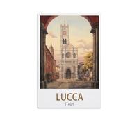 San Michele Church Lucca Italy Vintage Travel Poster 12x18inch(30x45cm) Canvas Wall Art Posters for Living Room Decor Paintings for Home Decor