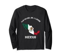 San Miguel de Allende Mexico Classic Mexico Flag Map Design Long Sleeve T-Shirt
