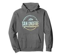 San Onofre California - Retro San Onofre CA Vintage Surf Pullover Hoodie