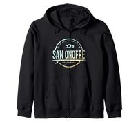 San Onofre California - Retro San Onofre CA Vintage Surf Zip Hoodie