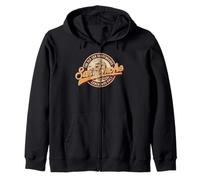 San Onofre Longboard Only Retro Wave Surfing Zip Hoodie