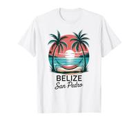 San Pedro, Belize, Tropical Palms and Beach Vacation T-Shirt
