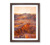 San Pedro De Atacama Desert In Chile Painting Modern Framed Print | A2 Walnut Framed Wall Art | Ready to Hang | Modern Landscape Picture | Living Room Bedroom Lounge Office