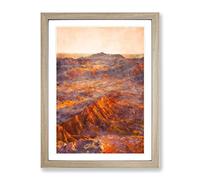 San Pedro De Atacama Desert In Chile Painting Modern Framed Wall Art Print, Ready to Hang Picture for Living Room Bedroom Home Office Décor, Oak A3 (34 x 46 cm)