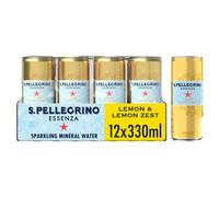 San Pellegrino Essenza Sparkling Water Lightly Flavoured Lemon & Lemon Zest 12x330ml