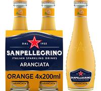 San Pellegrino Italian Sparkling Drinks Classic Taste Orange Glass 4x200ml