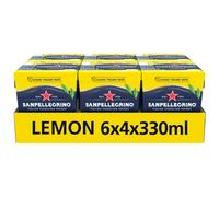 San Pellegrino Italian Sparkling Drinks Classic Taste Original Sparkling Lemon Canned Soft Drink 24 Pack (6 Pack x 4 x 330ml)