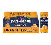 San Pellegrino Italian Sparkling Drinks Classic Taste Original Sparkling Orange Canned Soft Drink 12 x 330ml