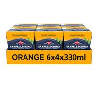 San Pellegrino Italian Sparkling Drinks Classic Taste Original Sparkling Orange Canned Soft Drink 24 Pack (6 Pack x 4 x 330ml)