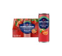 San Pellegrino Italian Sparkling Drinks Tastefully Light Sparkling Blood Orange Canned Soft Drink 12 x 330ml | 69 kCals per Can