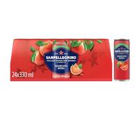 San Pellegrino Italian Sparkling Drinks Tastefully Light Sparkling Blood Orange Canned Soft Drink 24 x 330ml | 69k Cals per Can