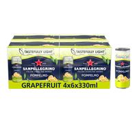San Pellegrino Italian Sparkling Drinks Tastefully Light Sparkling Grapefruit Canned Soft Drink 24 x 330ml | 70 kCals per Can
