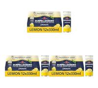 San Pellegrino Italian Sparkling Drinks Tastefully Light Sparkling Lemon Canned Soft Drink 12 x 330ml | 73k Cals per Can (Pack of 3)