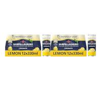 San Pellegrino Italian Sparkling Drinks Tastefully Light Sparkling Lemon Canned Soft Drink 12 x 330ml | 73k Cals per Can (Pack of 2)
