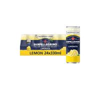 San Pellegrino Italian Sparkling Drinks Tastefully Light Sparkling Lemon Canned Soft Drink 24 x 330ml - 73k Cals per Can