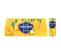 San Pellegrino Italian Sparkling Drinks Tastefully Light Sparkling Lemon Canned Soft Drink 24 x 330ml - 73k Cals per Can