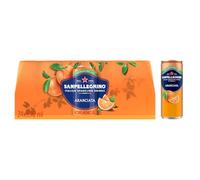 San Pellegrino Italian Sparkling Drinks Tastefully Light Sparkling Orange Canned Soft Drink 24 x 330ml | 64 kCals per Can