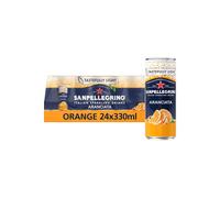 San Pellegrino Italian Sparkling Drinks Tastefully Light Sparkling Orange Canned Soft Drink 24 x 330ml | 64 kCals per Can