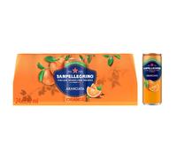 San Pellegrino Italian Sparkling Drinks Tastefully Light Sparkling Orange Canned Soft Drink 24 x 330ml | 64 kCals per Can