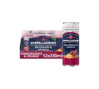 San Pellegrino Italian Sparkling Drinks Tastefully Light Sparkling Pomegranate & Orange Canned Soft Drink 12 x 330ml | 68 kCals per Can