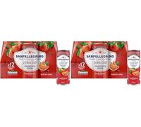 San Pellegrino Italian Sparkling Drinks Zero Sparkling Blood Orange Canned Soft Drink 12 x 330ml | 21kCals per can (Pack of 2)