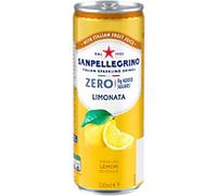 San Pellegrino Italian Sparkling Soft Drink Zero Limonata Can 330 ml Pack of 6