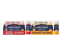 San Pellegrino Italian Tastefully Light Sparkling Blood Orange Canned Soft Drink 12 x 330ml & San Pellegrino Italian Tastefully Light Sparkling Orange Canned Soft Drink 12 x 330ml