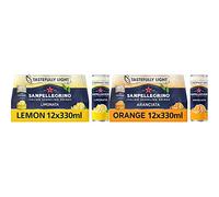 San Pellegrino Italian Tastefully Light Sparkling Lemon Canned Soft Drink 12 x 330ml | 73k Cals per Can & San Pellegrino Italian Tastefully Light Sparkling Orange Canned Soft Drink 12 x 330ml