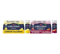 San Pellegrino Italian Tastefully Light Sparkling Lemon Canned Soft Drink 12 x 330ml & San Pellegrino Italian Tastefully Light Sparkling Pomegranate & Orange Canned Soft Drink 12 x 330ml