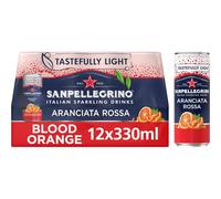 San Pellegrino Sparkling Drinks Tastefully Light Sparkling Blood Orange Canned Soft Drink 12 x 330ml | 69 kCals per Can